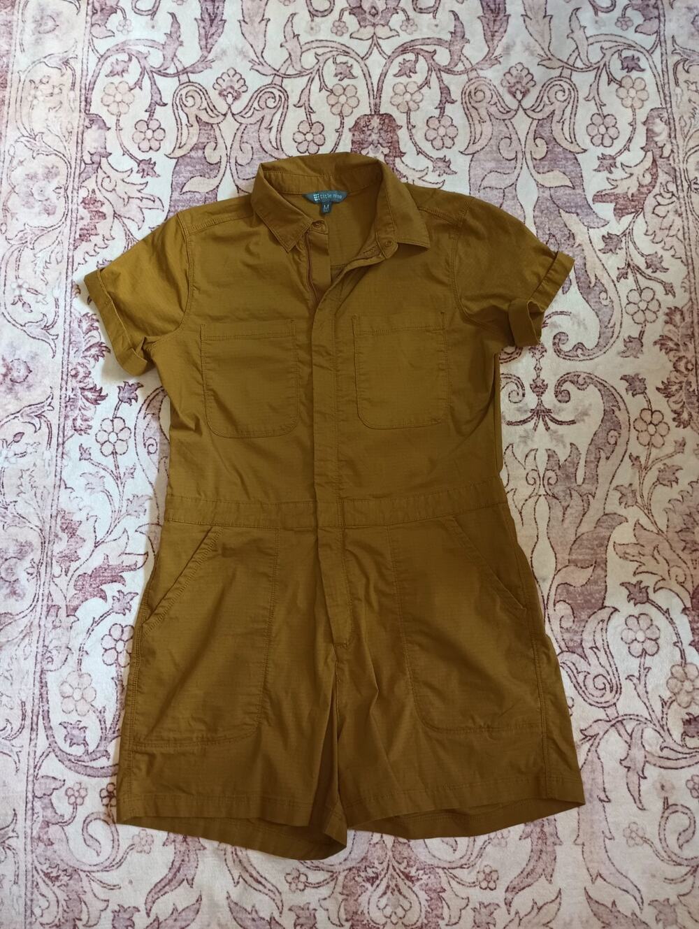 Title Nine Rosie Utility Short Romper M Coveralls Ripstop Workwear Utilitarian